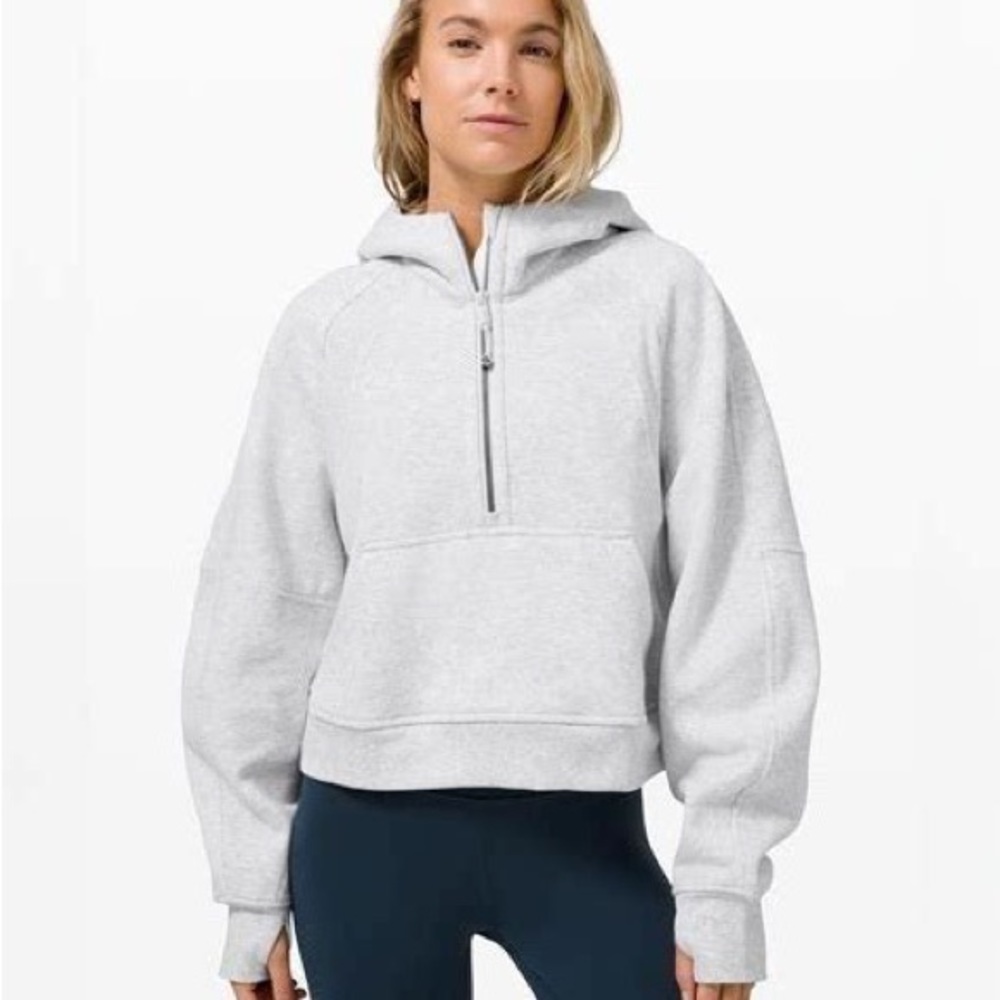 Heather grey lululemon scuba half zip hoodie XS/S